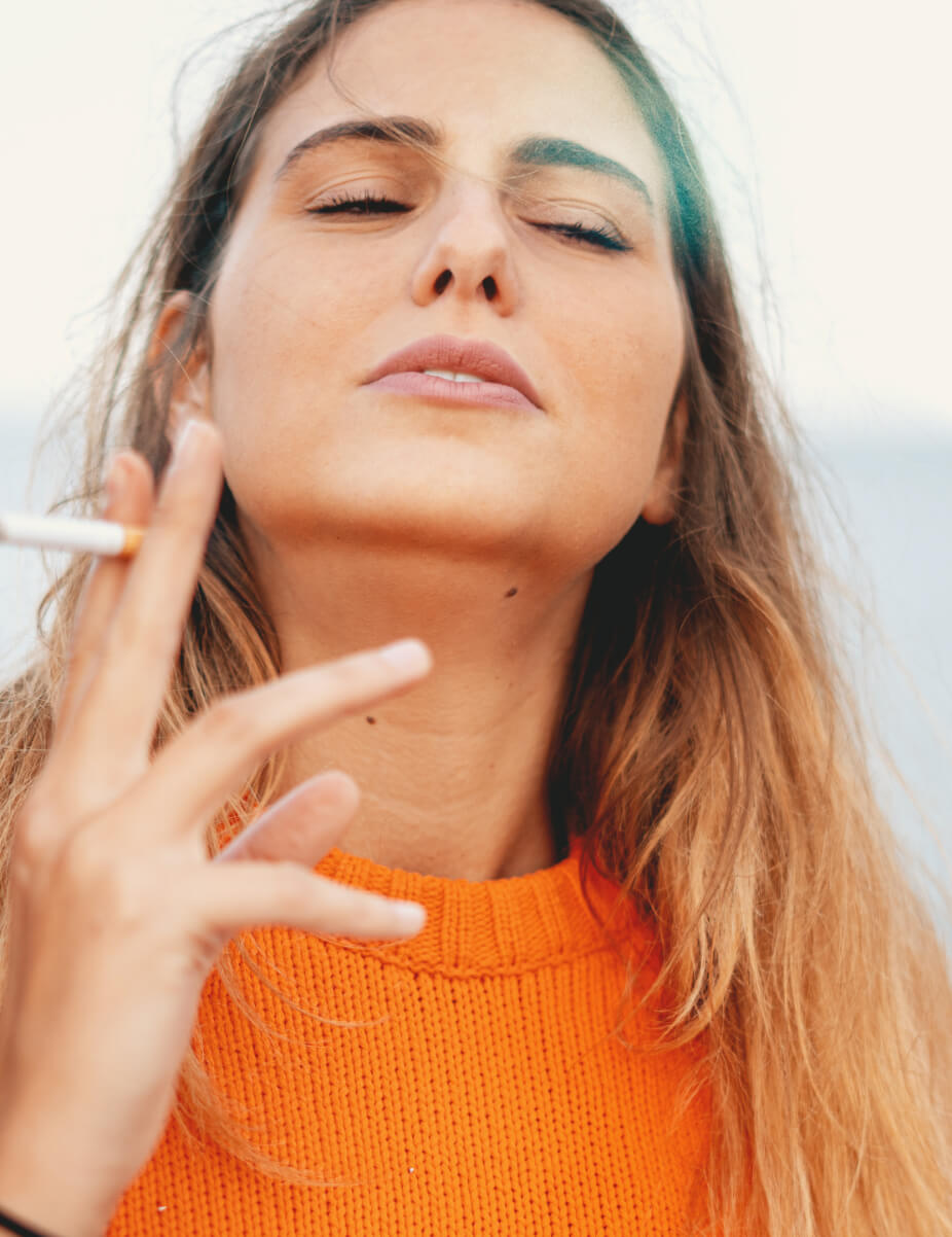 woman smoking